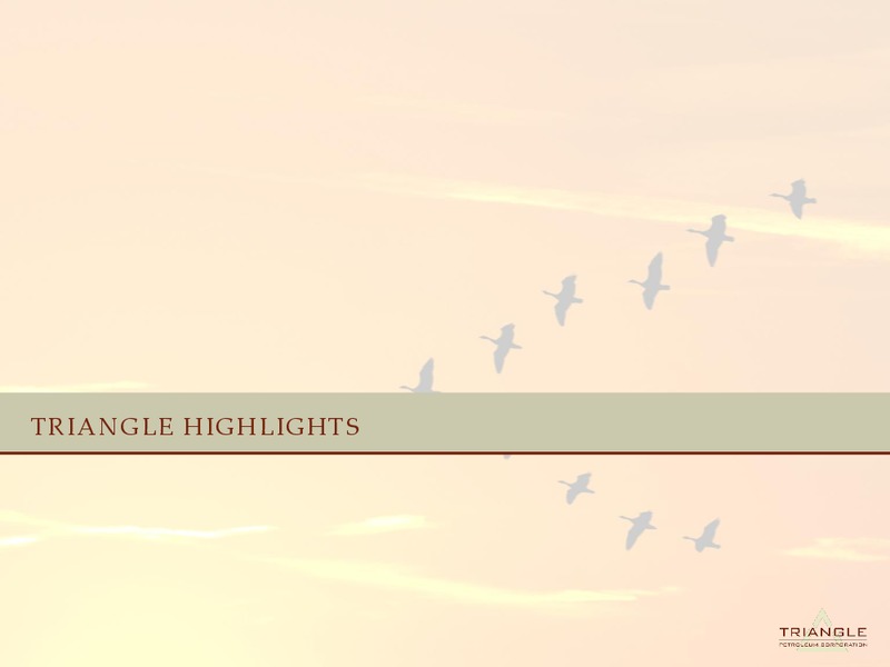Investor Presentation – Triangle Petroleum Corp – slide 3