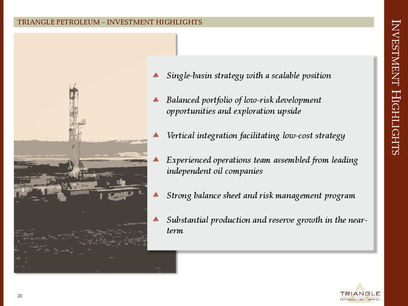 Investor Presentation – Triangle Petroleum Corp – slide 19