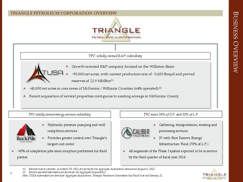 COMPANY PRESENTAITON – Triangle Petroleum Corp – slide 3