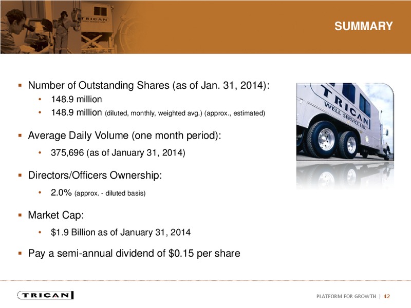 INVESTOR PRESENTATION – Trican Well Service Ltd. – slide 41