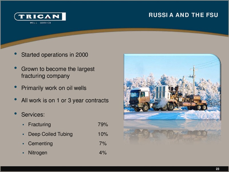 CANACCORD GENUITY GLOBAL ENERGY CONFERENCE – Trican Well Service Ltd. – slide 23