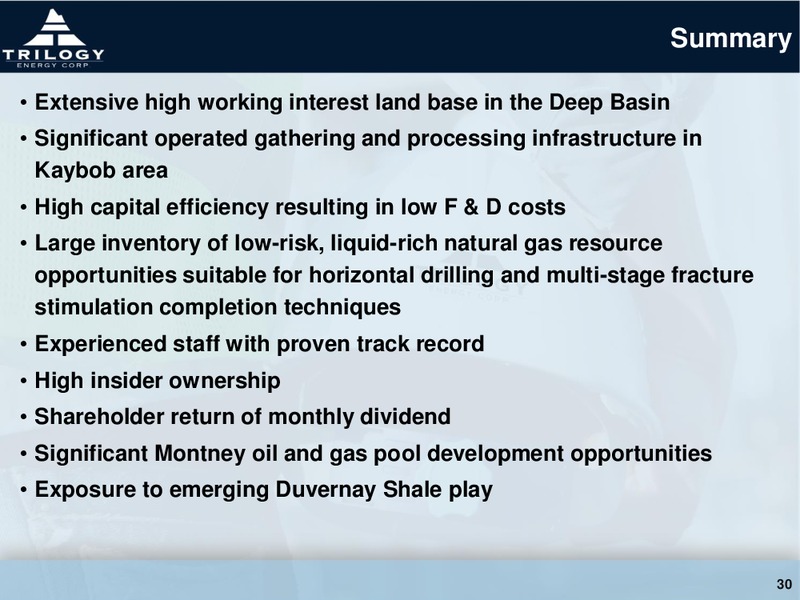SEPTEMBER 2014 CORPORATE PRESENTATION – Trilogy Energy Corp. – slide 29