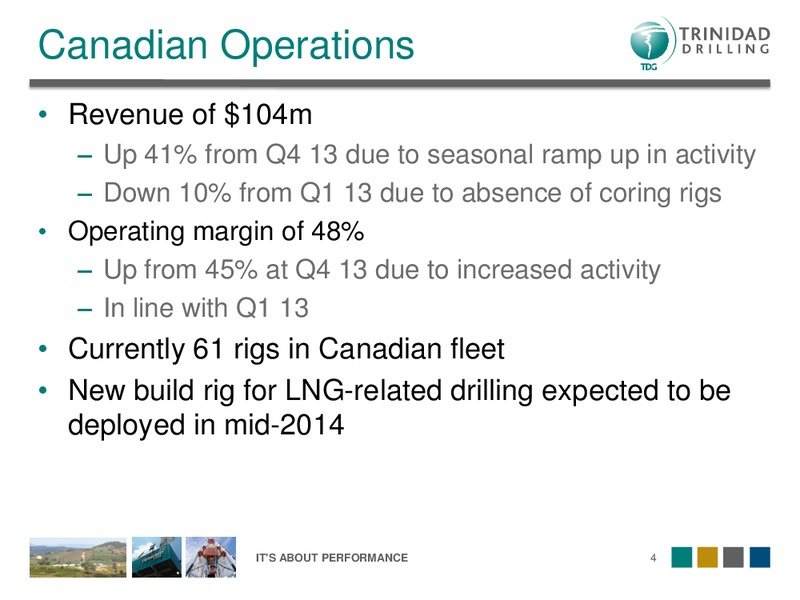 Q1 2014 OVERVIEW – Trinidad Drilling Ltd. – slide 4