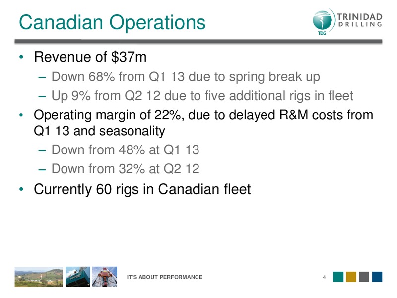 Q2 2013 OVERVIEW – Trinidad Drilling Ltd. – slide 4