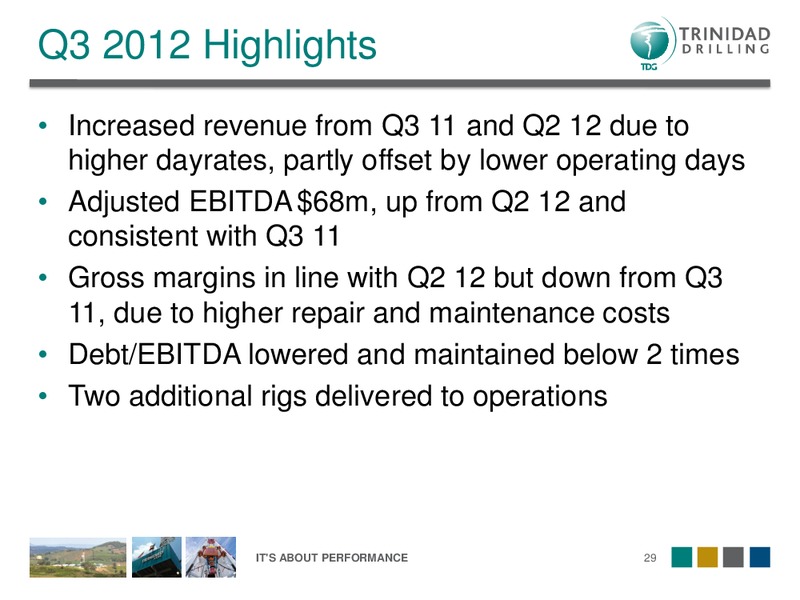 NOVEMBER 2012 CORPORATE PRESENTATION – Trinidad Drilling Ltd. – slide 29