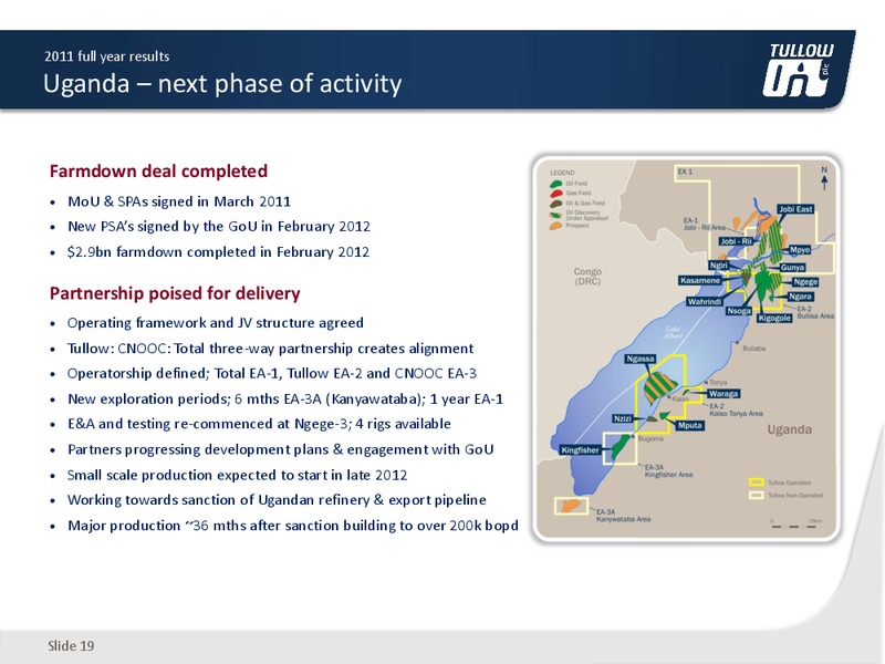 2011 EARNINGS CALL – Tullow Oil Plc – slide 18
