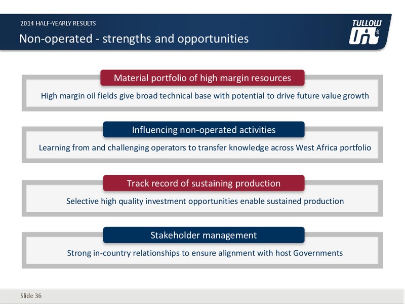 HALF YEAR 2014 EARNINGS CALL – Tullow Oil Plc – slide 35