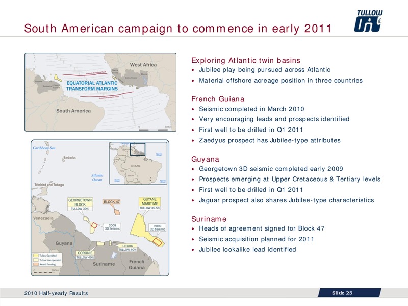 Q2 2010 EARNINGS CALL – Tullow Oil Plc – slide 24