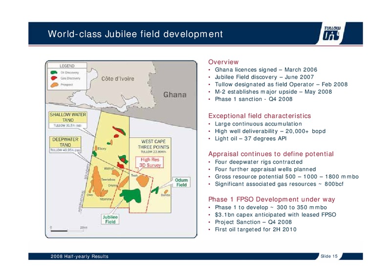 2008 HALF YEARLY RESULTS – Tullow Oil Plc – slide 14