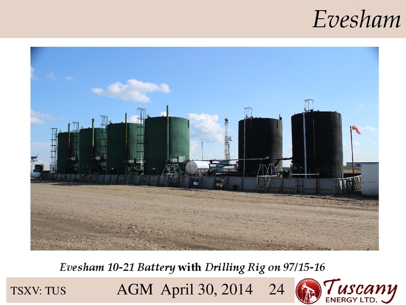 Investor Presentation – Tuscany Energy Ltd. – slide 24