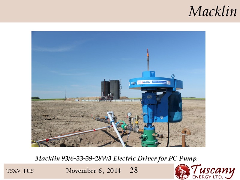 INVESTOR PRESENTATION – Tuscany Energy Ltd. – slide 28
