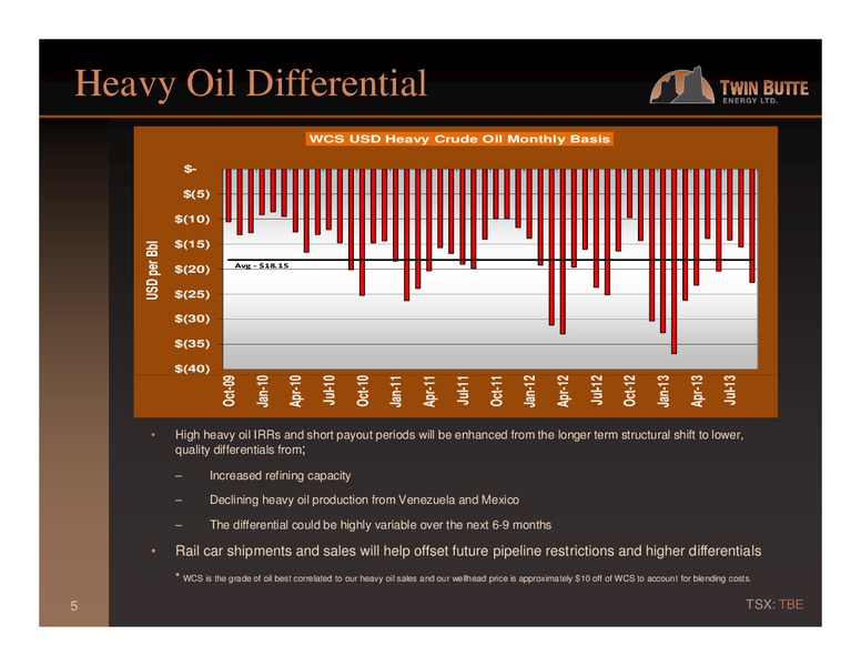 PETERS & CO LIMITED 2013 ENERGY CONFERENCE – Twin Butte Energy Ltd. – slide 5