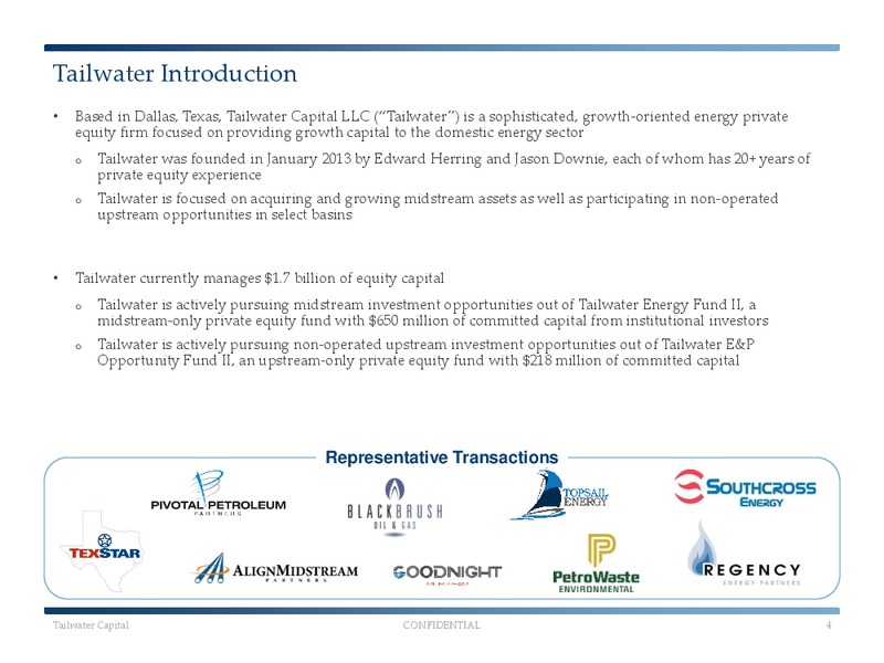 Enercom Conference – Tailwater Capital – slide 3