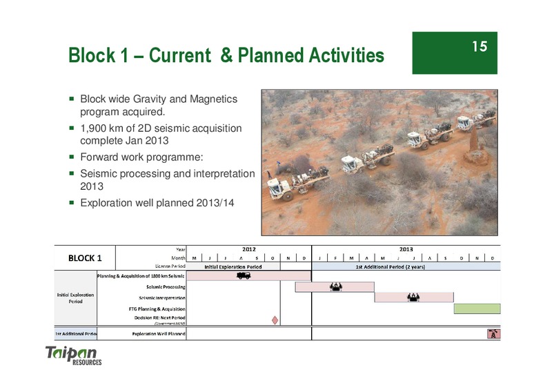 Corporate Presentation – Taipan Resources – slide 15