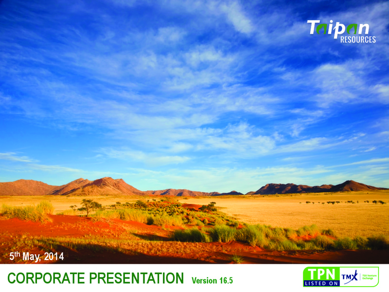 Corporate Presentation – Taipan Resources – slide 1