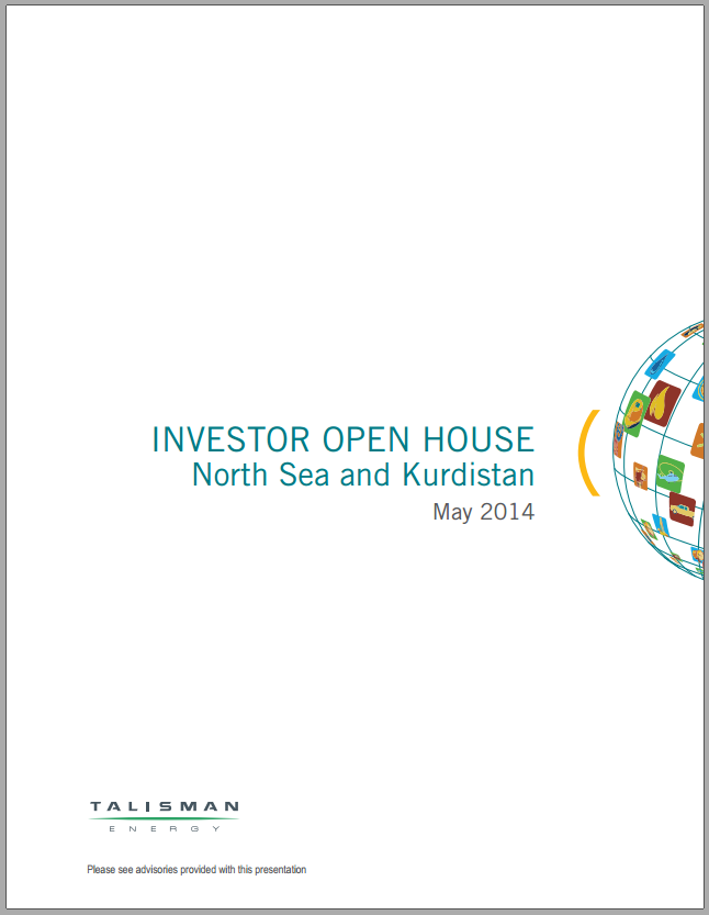 Investor Day North Sea and Kurdistan – Talisman Energy Inc. – slide 1