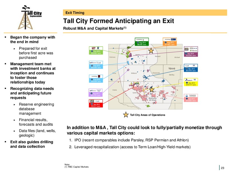 AUGUST 2014 CORPORATE PRESENTATION – Tall City Exploration Llc – slide 23