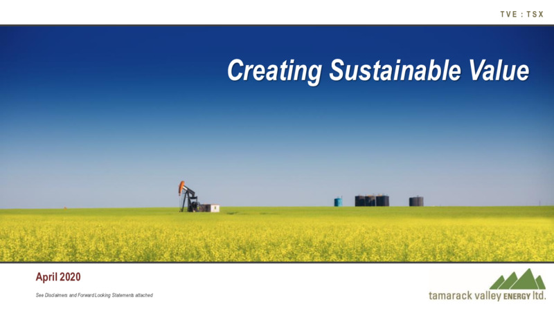 April 2020 Investor Presentation – Tamarack Valley Energy Ltd. – slide 1