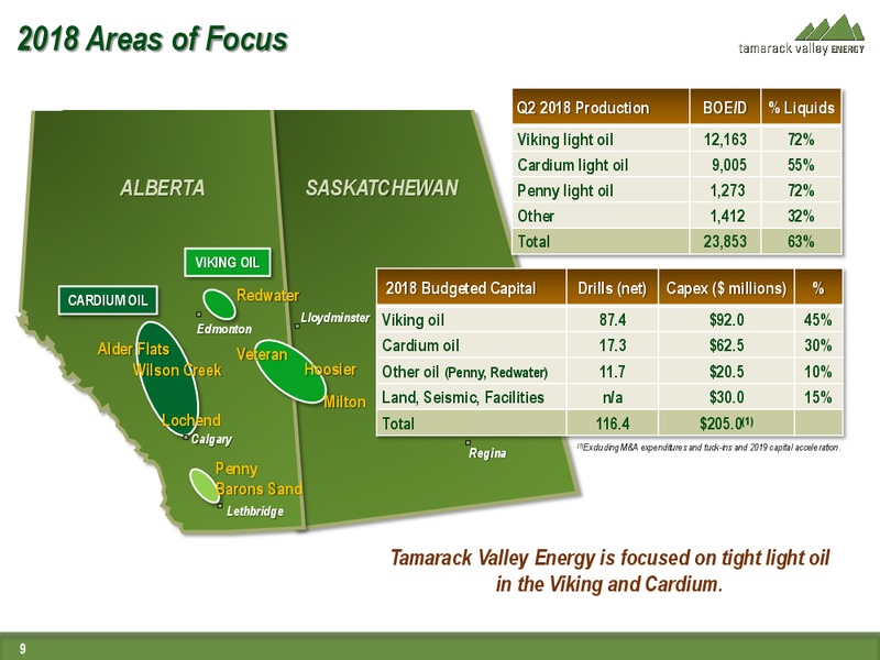 August 2018 Enercom Conference – Tamarack Valley Energy Ltd. – slide 7