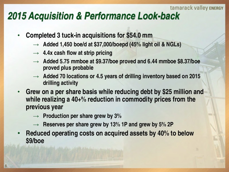 August 2016 Corporate Presentation – Tamarack Valley Energy Ltd. – slide 5
