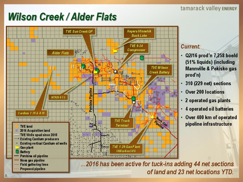 September 2016 Investor Presentation – Tamarack Valley Energy Ltd. – slide 5