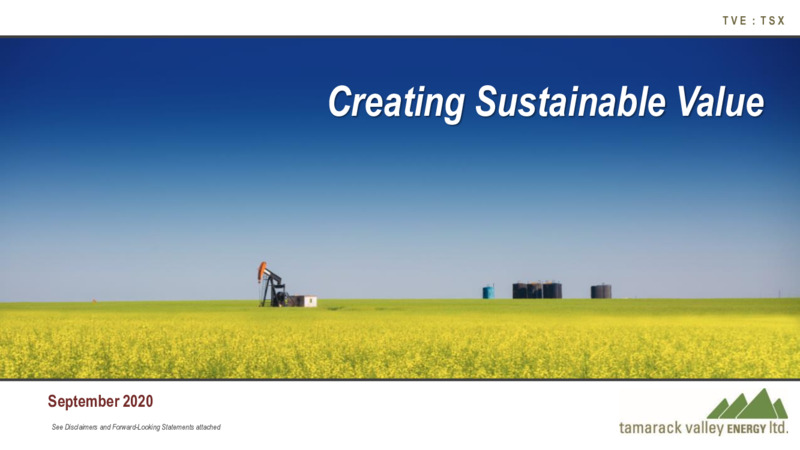 September 2020 Corporate Presentation – Tamarack Valley Energy Ltd. – slide 1