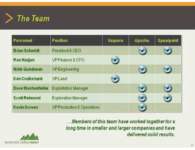 PETERS CO LIMITED 2011 NORTH AMERICAN OIL AND GAS CONFERENCE – Tamarack Valley Energy Ltd. – slide 11