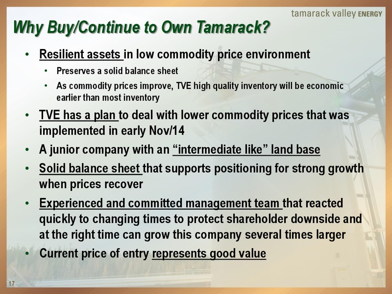 Peters and Co Energy Conference – Tamarack Valley Energy Ltd. – slide 17