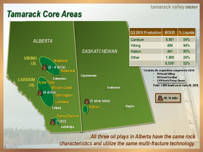 September 2016 Investor Presentation – Tamarack Valley Energy Ltd. – slide 4