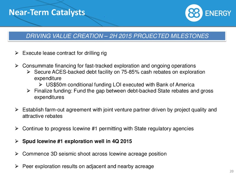 JUNE 2015 INVESTOR PRESENTATION – 88 Energy Limited – slide 20