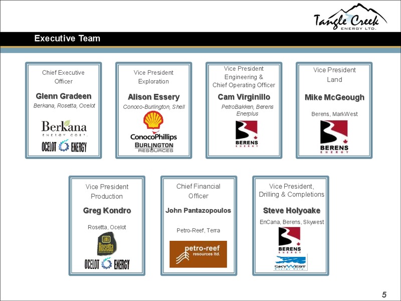 Corporate Presentation – Tangle Creek Energy Ltd. – slide 5