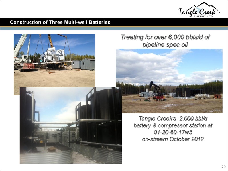 Corporate Presentation – Tangle Creek Energy Ltd. – slide 22