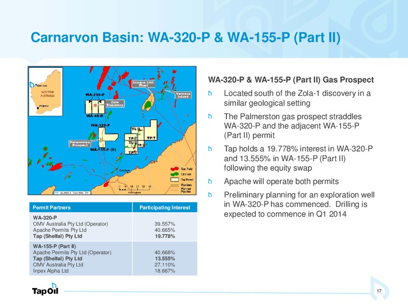 Investor Presentation – Tap Oil – slide 16