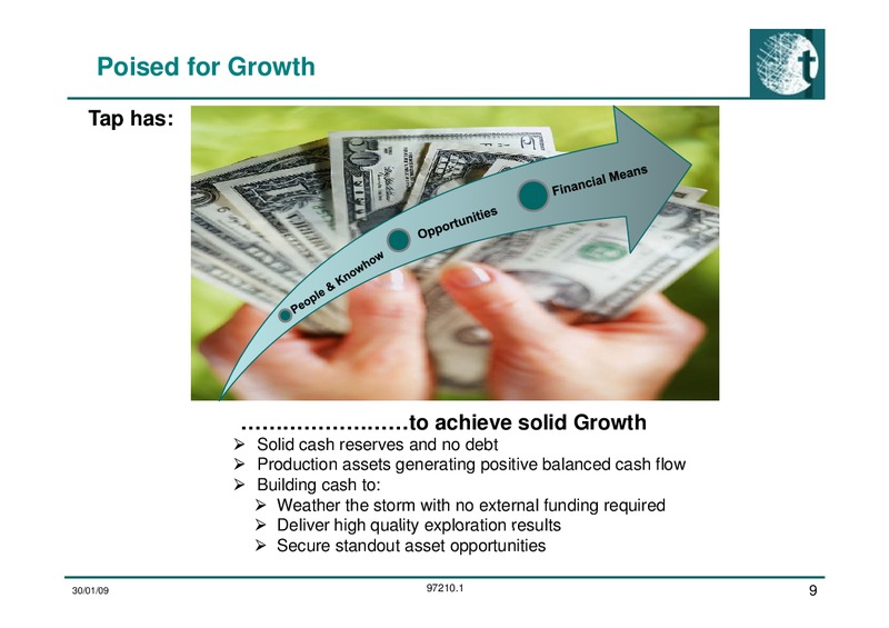 Investor Presentation Update – Tap Oil – slide 9