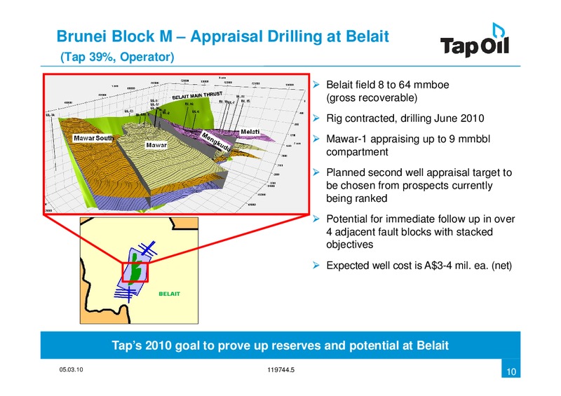 Investor Presentation – Tap Oil – slide 10