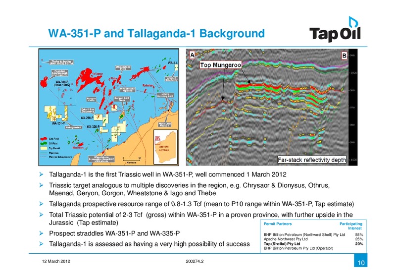 Investor Presentation – Tap Oil – slide 9