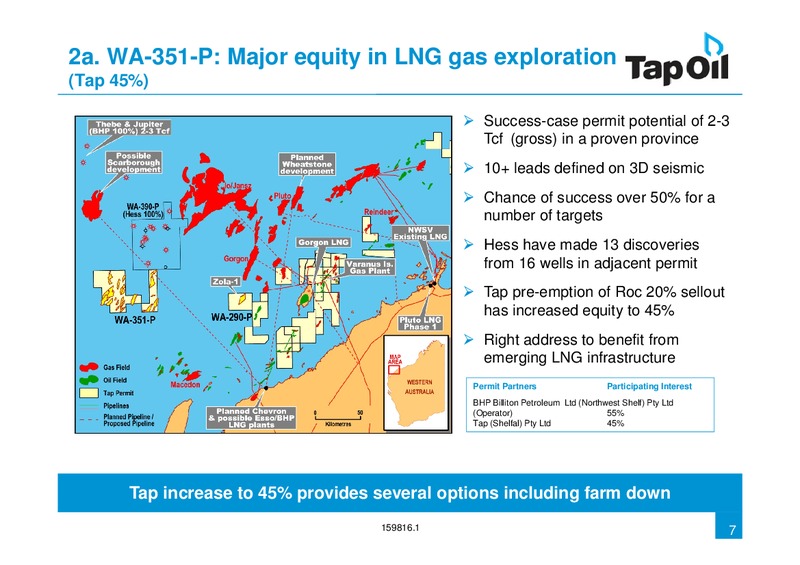 Investor Presentation Update – Tap Oil – slide 6