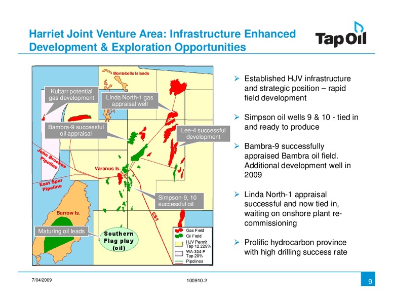 April 2009 Investor Presentation – Tap Oil – slide 8