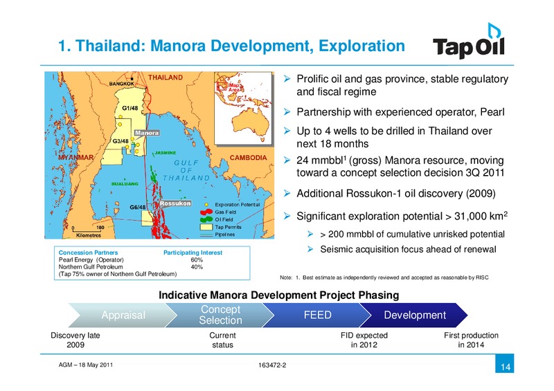 2011 AGM – Tap Oil – slide 12