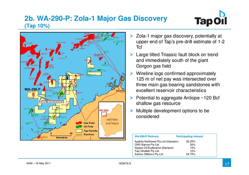 2011 AGM – Tap Oil – slide 15
