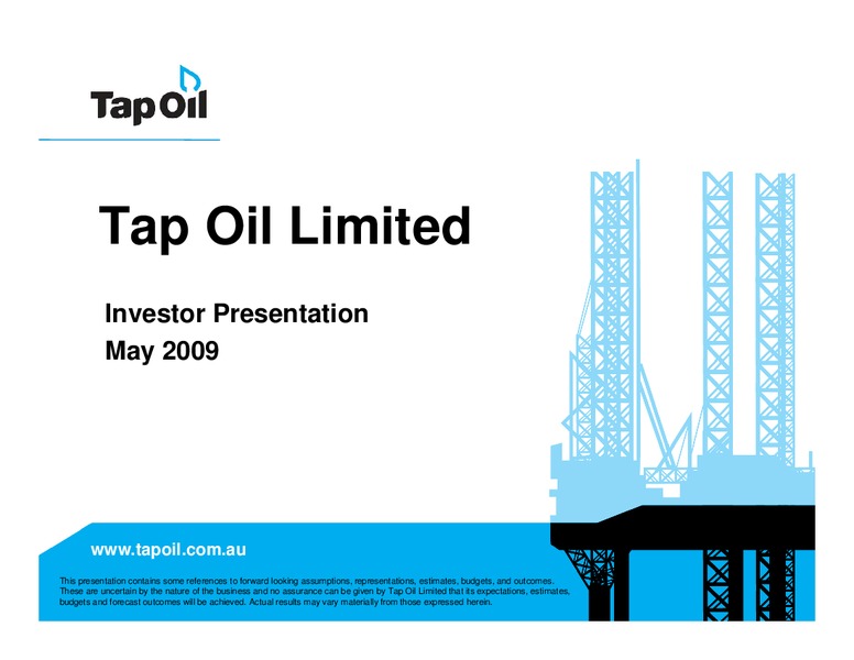 Investor Presentation – Tap Oil – slide 1