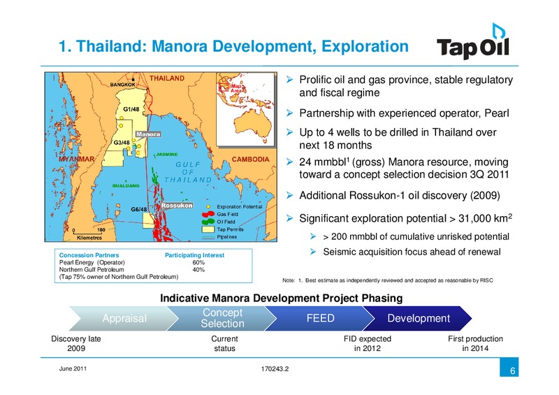 Investor Presentation – Tap Oil – slide 5