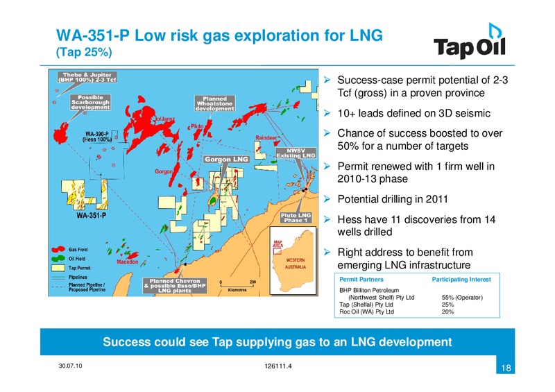 July 2010 Investor Presentation – Tap Oil – slide 17