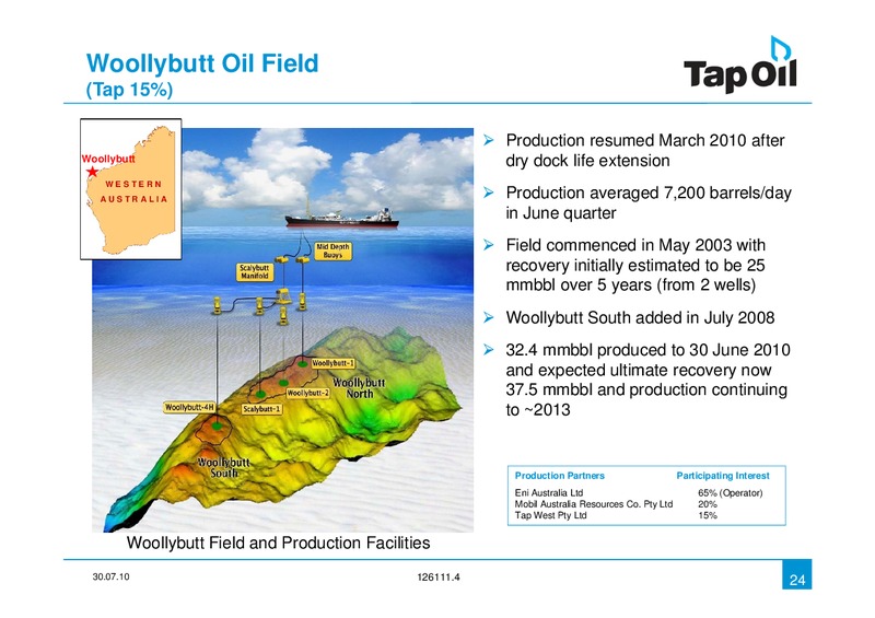 July 2010 Investor Presentation – Tap Oil – slide 23