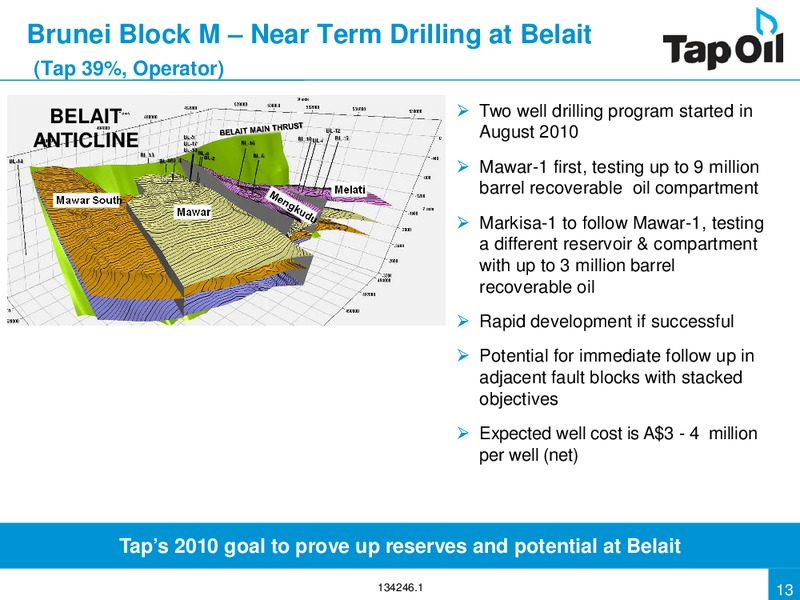 Investor Presentation Update – Tap Oil – slide 12