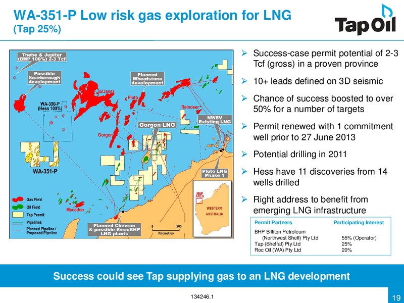 Investor Presentation Update – Tap Oil – slide 18