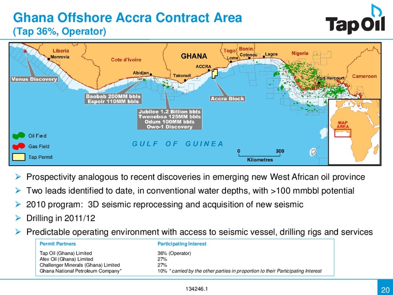 Investor Presentation Update – Tap Oil – slide 19