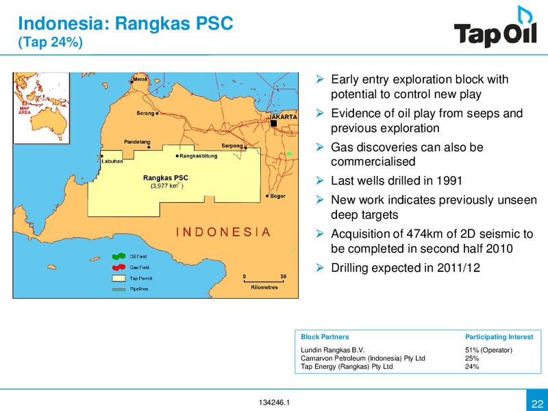 Investor Presentation Update – Tap Oil – slide 21