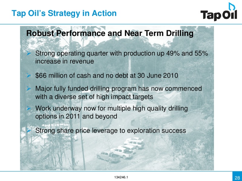 Investor Presentation Update – Tap Oil – slide 27