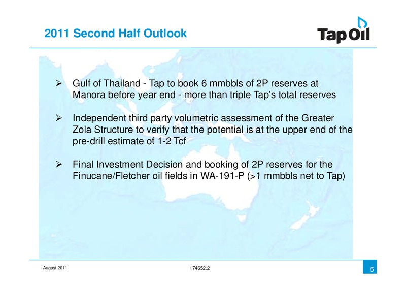 Investor Presentation – Tap Oil – slide 4